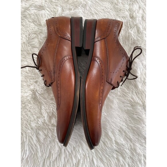FLORSHEIM Sorrento Mens Cognac Leather Wingtip Dress Shoes Size 11 main image 6